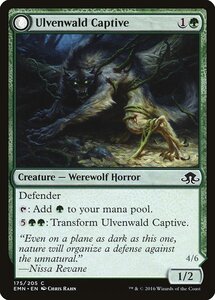 MTG ■緑/英語版■ 《 ウルヴェンワルドに囚われしもの/Ulvenwald Captive》異界月 EMN