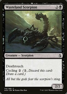 MTG ■黒/英語版■ 《不毛地の蠍/Wasteland Scorpion》★FOIL★ アモンケット AKH