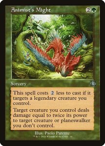 MTG ■緑/英語版■ 《精霊信者の力/Animist's Might》★ショーケースFOIL★ 機械兵団の進軍：決戦の後に MAT