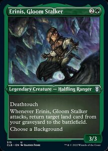 MTG ■緑/英語版■ 《暗中の追跡者、エリニス/Erinis, Gloom Stalker》★エッチングFOIL★ 統率者レジェンズ：バルダーズゲートの戦い CLB