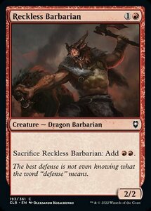 MTG ■赤/英語版■ 《無謀なバーバリアン/Reckless Barbarian》★FOIL★ 統率者レジェンズ：バルダーズゲートの戦い CLB