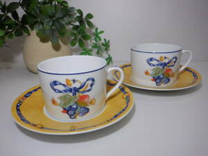  France made be luna rudo Limo -juBORGHESE cup & saucer 2 customer bo- K'S /boruge-ze.. black tea . plate unused 