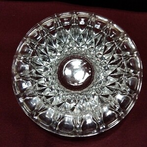 ダイヤ灰皿　長谷川ガラス　約21cm四方　長期保管品　美品