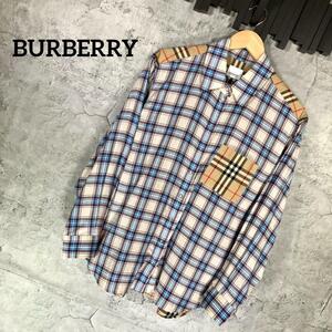 [BURBERRY] Burberry (M) переключатель noba проверка рубашка 