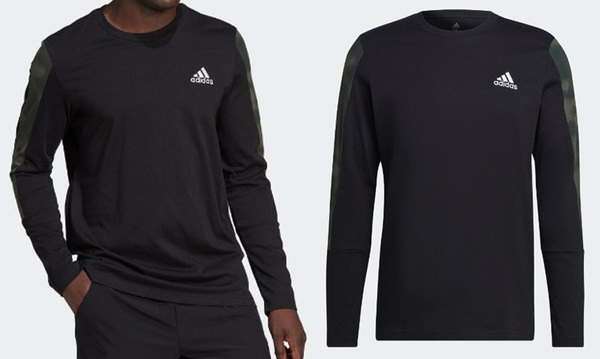 adidas 新品!エッセンシャルズ 長袖Tシャツ 黒L 送料無料