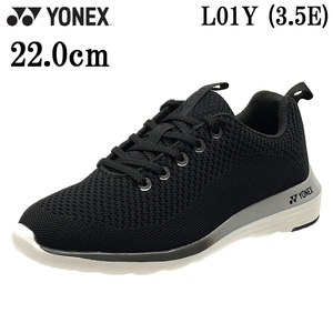 L01Y black 22.0cm Yonex YONEX power cushion walking shoes lady's shoes 3.5E fastener attaching light weight sneakers 