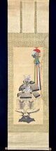 【無落款】『甲冑図』掛軸 紙本 武家 武士 鎧 甲冑 兜 日本画 絵画 日本美術_画像3