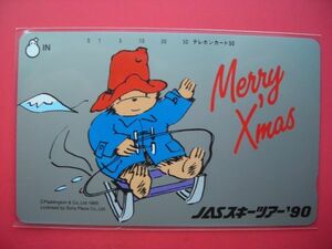 pa DIN ton Paddington JAS ski Tour '90 110-78412 unused telephone card 