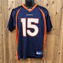 Reebok /NFL /メンズXL ネイビー 半袖Tシャツ #15 ゲームシャツ TEBOW アメフト スポーツウェア アメカジ USA古着_画像1