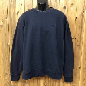 Champion /チャンピオン /メンズ2XL 長袖 スウェット トレーナー トップス 裏起毛 ロゴ刺繍 ネイビー アメカジ スポーツ USA古着