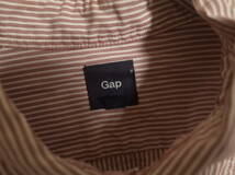 メンズ ph965 GAP ギャップ クレイジーストライプ 長袖 シャツ M エンジ系_画像4