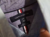 メンズ ph966 TOMMY HILFIGER トミーヒルフィガー シアサッカー ストライプ 長袖 シャツ S ブルー系 水色_画像3