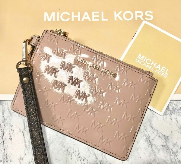 ★国内正規品★ MICHAEL KORS マイケルコース　コインパース コインケース　エンボスMKロゴ　ピンク　新品 