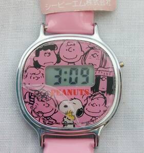 未使用品■昭和レトロ スヌーピー 腕時計 ピンク　電池交換済み
