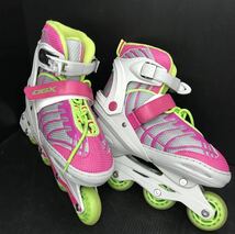 (H230504o-2-t2) ローラブレード インラインスケート DBX ピンク 24㎝から25㎝ プロテクターセット 肘膝手 まとめ売り_画像4