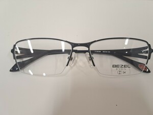 瑞(me0904-3) メガネフレーム BEZEL EYES ベゼルアイズ フレーム のみ メガネ 伊達 BZL-2434 58 DNV ネイビー めがね 眼鏡 シンプル