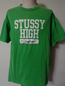 STUSSY HIGH LONDON tee tシャツ college Logo green 緑　L ステューシー