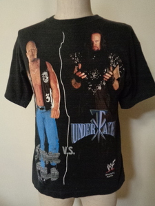 ジ・アンダーテイカーストーン・コールド・スティーブ・オースチン　90sヴィンテージTシャツ 　Stone Cold　vs. Undertaker WWF USA製