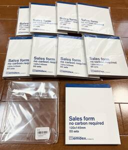 エム・デザイン 複写伝票 9冊セット Sales form セールスフォーム 50組 納品書 注文書 ノーカーボン 英字