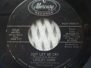 ★Girl45★LESLEY GORE レスリー・ゴーア／ Judy's Turn To Cry 涙のジュディ (Mercury)▼全米1963年5位　※B面「Just Let Me Cry」