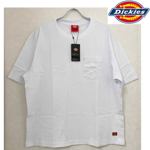 新品 XXL ★ Dickies ディッキーズ 半袖 ポケット Tシャツ ホワイト 22288 定番 コットン 100% 2XL 3L 大きいサイズ メンズ 無地 ロゴ 丸首