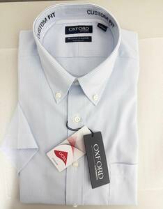  новый товар XL * затраты koOXFORD New York рубашка с коротким рукавом стрейч полоса голубой белый no- утюг рубашка оскфорд белый 