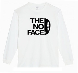 【白XSパロディ5.6oz】ノーフェイスロングTシャツ面白いおもしろうけるプレゼント長袖ロンT送料無料・新品人気