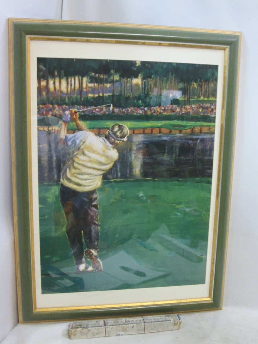 Scott Medlock ゴルフプリント木製額入りポスター ゴルフアートポスター 絵画ポスター 58X78cm きれいです, 印刷物, ポスター, その他