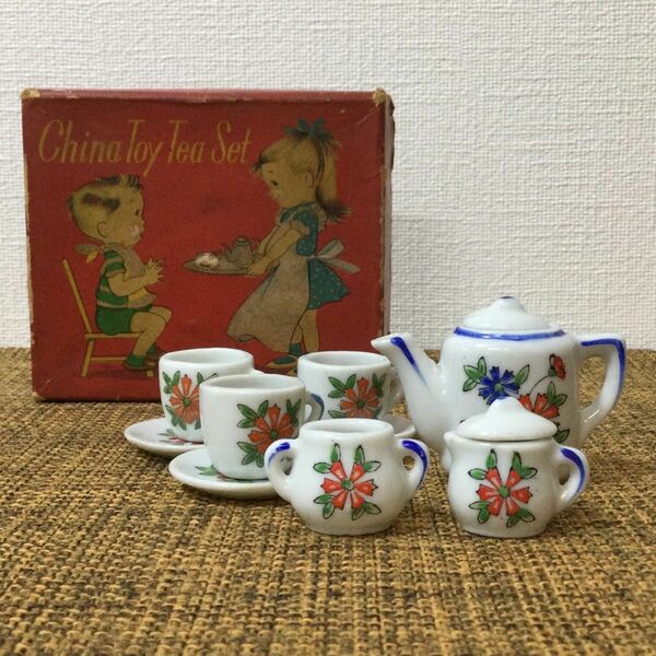 昭和レトロ　China Toy Tea Set（陶器製、日本製） おままごと　おもちゃ