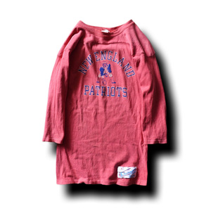 80s Champion フットボールTシャツ NEW ENGLAND PATRIOTS 表記S 赤 / ビンテージ チャンピオン NFL ニューイングランド・ペイトリオッツ