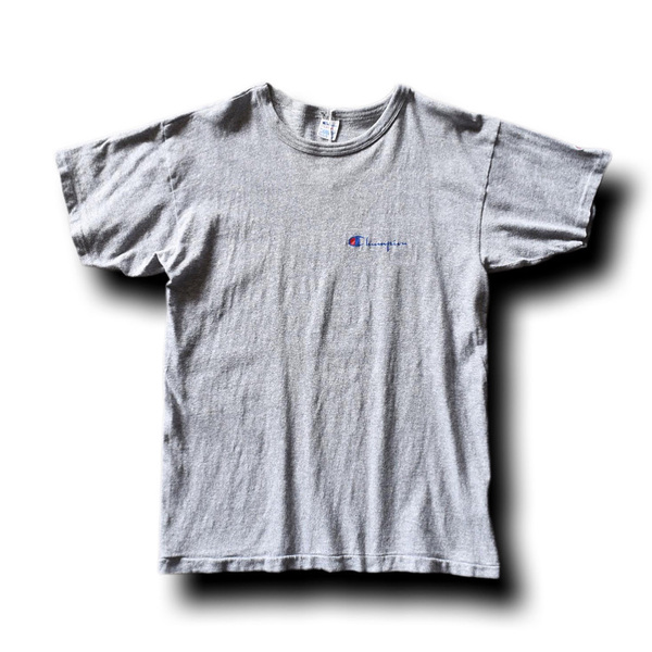 80s Champion 88/12 ロゴプリント Tシャツ トリコタグ 表記L 杢グレー / チャンピオン ハチハチ ワンツー ビンテージ USA 古着