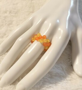 [No.5321] ring beads Lynn ground beads orange × yellow 