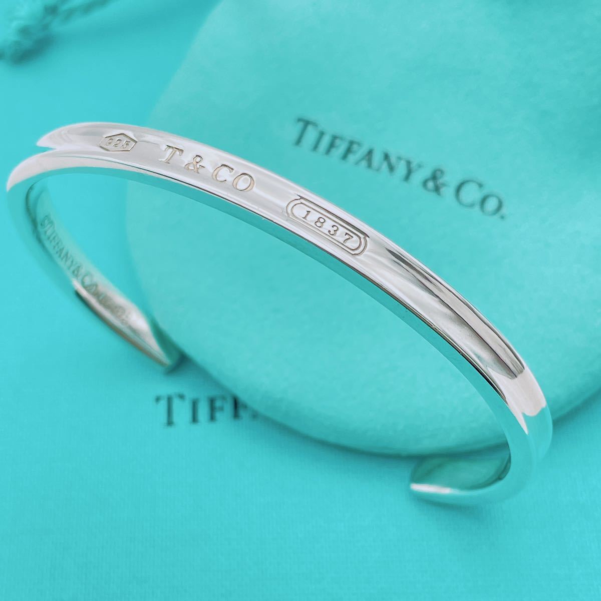 極美品】Tiffany & Co. バングル カフ ナロー クリーニング済-