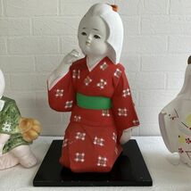 ☆博多人形 創作こけし 伝統こけし他 木工芸 木彫り 陶器 約8点 昭和レトロ コレクション 人形 置物 伝統工芸 安来節 小室山公園他 保管品_画像3