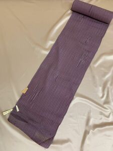 未使用長期保管品　婦人　正絹　ちきり織/ちりめん　羽尺　幅36cm　未仕立て　京紫色　染紋様　羽織のお仕立てやハンドメイドに