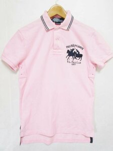 【送料込】 POLO RALPH LAUREN ポロラルフローレン 【メンズ】 ポロシャツ ピンク コットン 綿 Polo Club 大きめ刺しゅう sizeＳ/951814