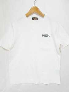 【送料込】 LET IT RIDE レットイットライド 【メンズ】 Tシャツ ホワイト 白 ロゴ コットン 綿 半袖 Uネック 胸ポケット sizeＳ/951811