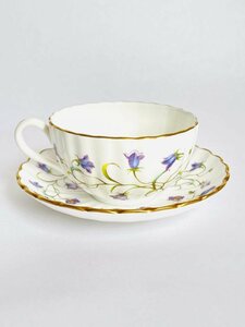 [ включая доставку ] снят с производства товар *Spode Spode CANTERBURY cup & блюдце cup белый × незначительный лиловый др. диаметр 9× высота 5 посуда сверху товар s6427860