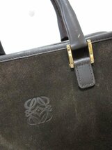 【送料込】 LOEWE ロエベ バッグ ハンドバッグ ミニボストン ブラウン 茶 スエード×レザー アナグラム アマソナ32 ハイブランド/952966_画像2