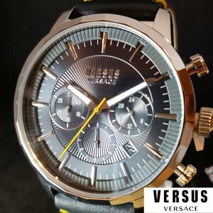 【激レア】Versus Versace/ベルサス ベルサーチ/メンズ腕時計/男性/プレゼントに/ヴェルサス ヴェルサーチ/クロノグラフ/ブルー.シルバー色