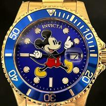 【Disney】INVICTA/新品未使用/ミッキー マウス/メンズ（レディース）腕時計/男性（女性）用/ディズニー/Mickey/お洒落/ブルー.ゴールド色_画像3