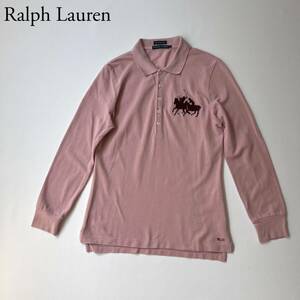 RALPH LAUREN Ralph Lauren THE SKINNY POLO polo-shirt long sleeve tops T-shirt cut and sewn Logo embroidery double big po knee lady's 