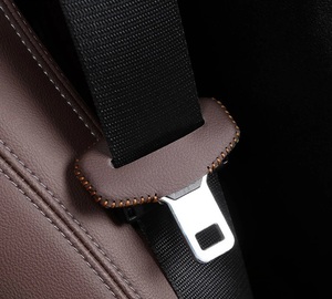  all-purpose buckle for seat belt cover 5 piece set Brown tea color leather cover buckle for protector scratch prevention accessory 