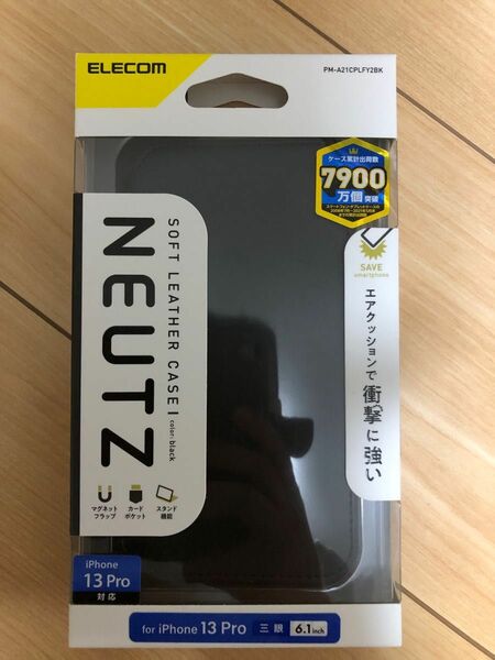 iPhone 13 Pro NEUTZ 磁石付き PM-A21CPLFY2BK（ブラック）