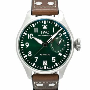 Zetton [неиспользованный] IWC Big Pilot Watch 7 дней IW501015 46,2 мм цена зеленой кожи.