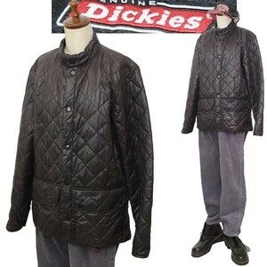 ★【中々見つからない 名作 近年ビンテージ】Dickies ディッキーズ やや薄手 キルティング 中綿 ダウン ジャケット M ダークブラウン系