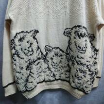 SNOWY PEAK　ニット　羊柄　ニュージーランド製　セーター　オーバーサイズ　古着　90s　訳あり_画像3