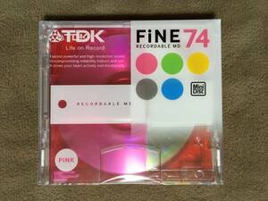 【 送料無料！!・希少な未開封品！】★TDK 録音用ミニディスク◇FiNE 74 PINK◇日本製/74分・(LP2:148分・LP4:296分)★