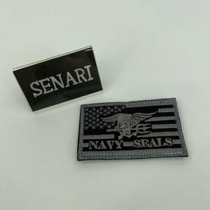S-624/送料無料/サバゲー　サバイバルゲーム/　簡単取付！　ネイビーシールズ　Navy SEALs　ベルクロ　ワッペン　パッチ　/　グレー　灰色
