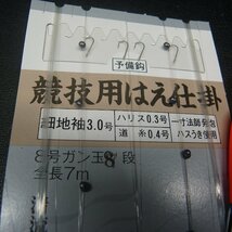 競技用はえ仕掛 細地袖3.0号ハリス0.3号道糸0.4号一寸法師発泡ハスうき 8号ガン玉8段全長7m (4i0105) ※クリックポスト_画像3